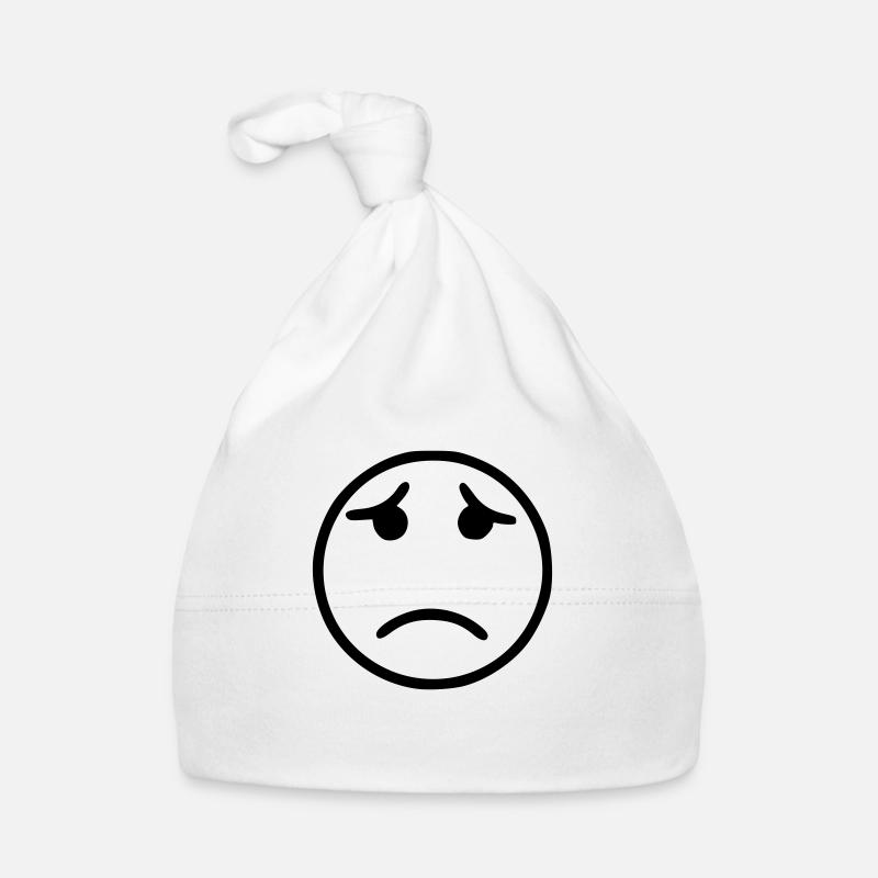 Emoji sketch noir triste Bonnet bio Bébé