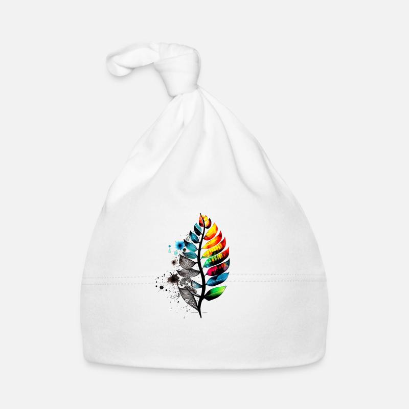 Botanical watercolor artwork black colorful Organic Baby Cap