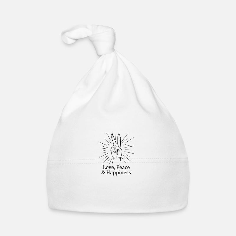 Love Peace Happiness Baby Bio-Mütze