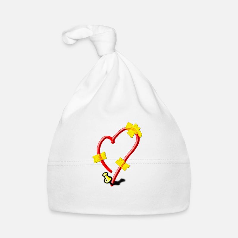 Patched Heart Organic Baby Cap