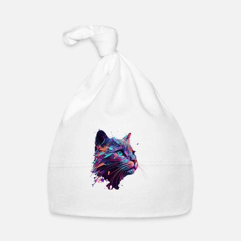 Psychedelic Cat Organic Baby Cap