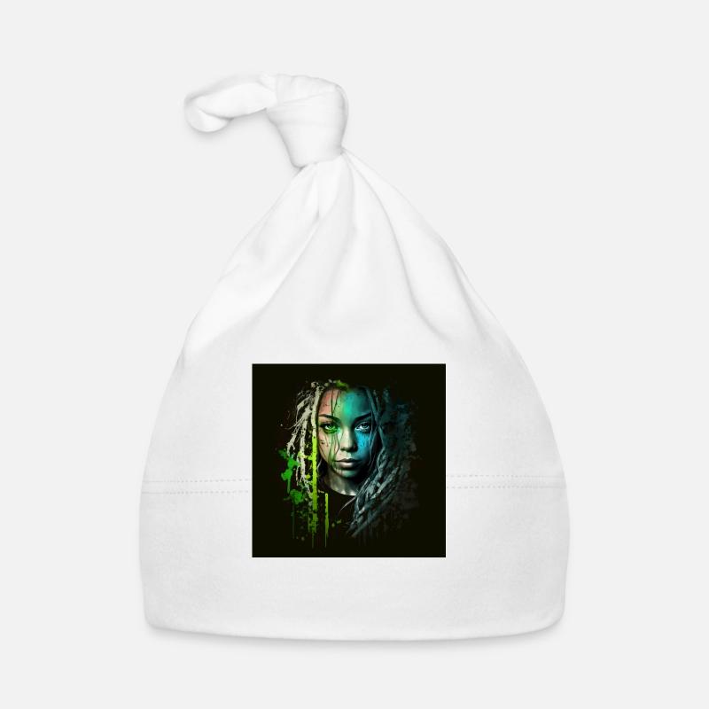 Face woman dreadlocks n°6 Organic Baby Cap