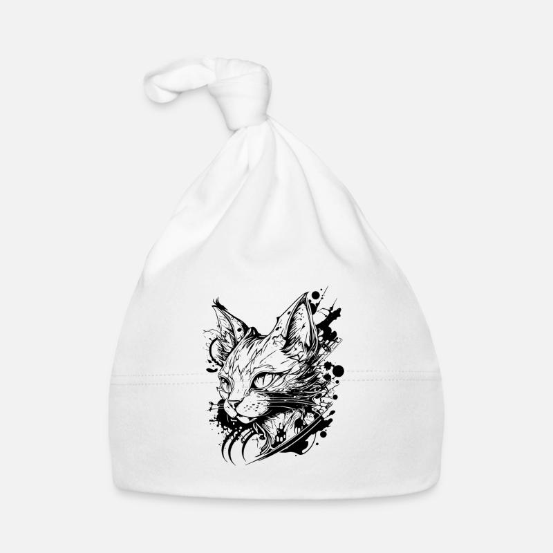 Space Cat dans le style de tatouage vintage Bonnet bio Bébé