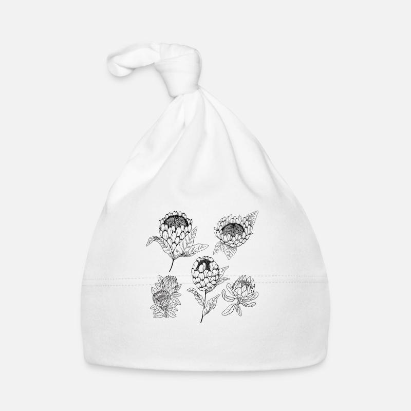 Groupe de fleurs protea Bonnet bio Bébé