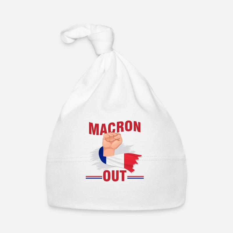 macron out Grève 2023 anti retraire à 64 ans Bonnet bio Bébé