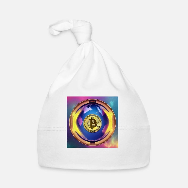 Bitcoin with Planet Earth - Square variant Organic Baby Cap