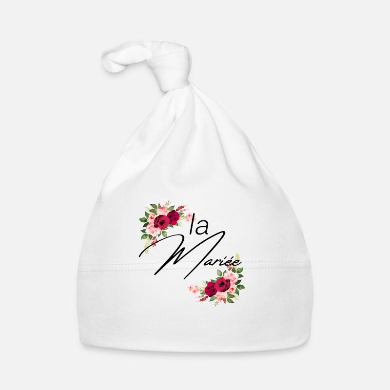 La mariée floral - Bonnet bio Bébé - blanc