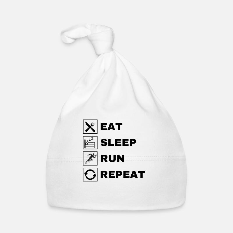 Manger Dormir Courir Répéter - Bonnet bio Bébé - blanc