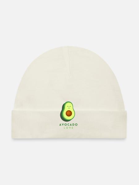 AVOCADO LOVE - Baby Bio-Mütze - Weiß - Vorne