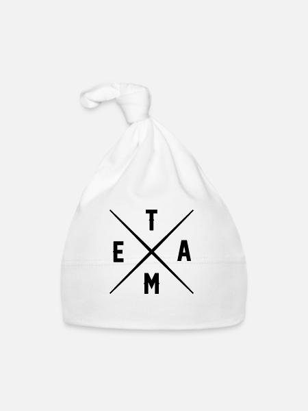 team - Organic Baby Cap - white - Front