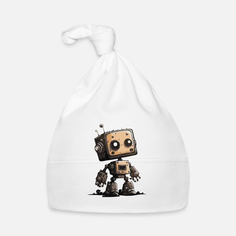 Petit Robot Bonnet bio Bébé