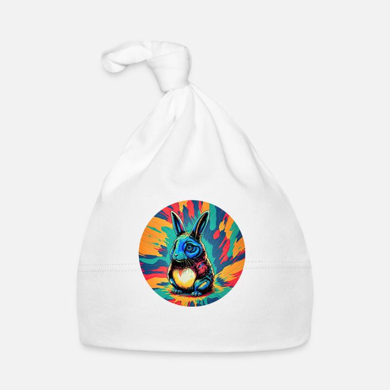 Psychedelic Easter Bunny Organic Baby Cap