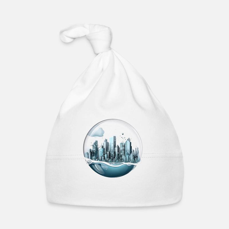 Atlantis - Underwater city in bubble Organic Baby Cap