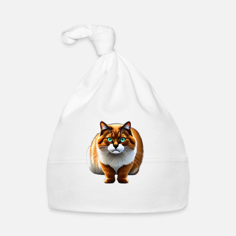 Furry Cat With Deep Eyes Organic Baby Cap