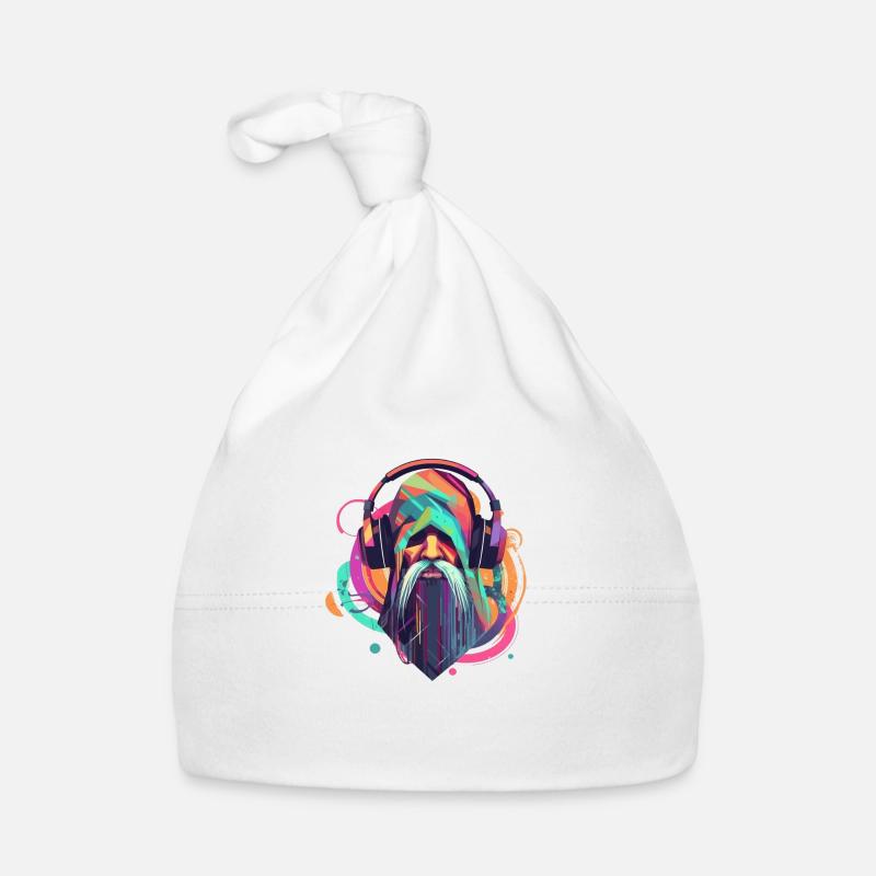 Colorful wizard - Organic Baby Cap - white