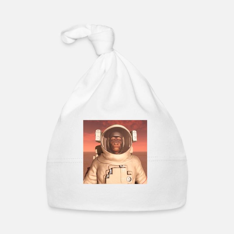 Chimpanzee in spacesuit on Mars Organic Baby Cap