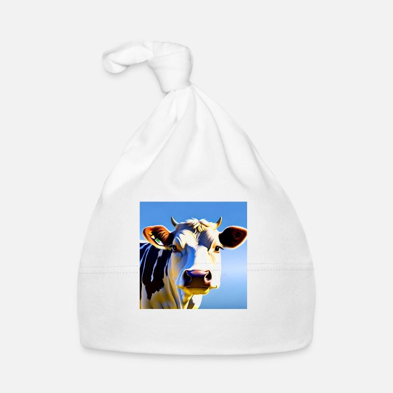 Vache avec des cornes Bonnet bio Bébé