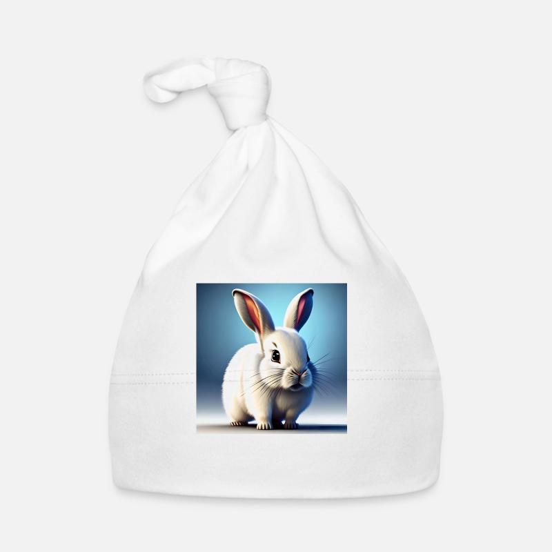 Weißer Hase Baby Bio-Mütze