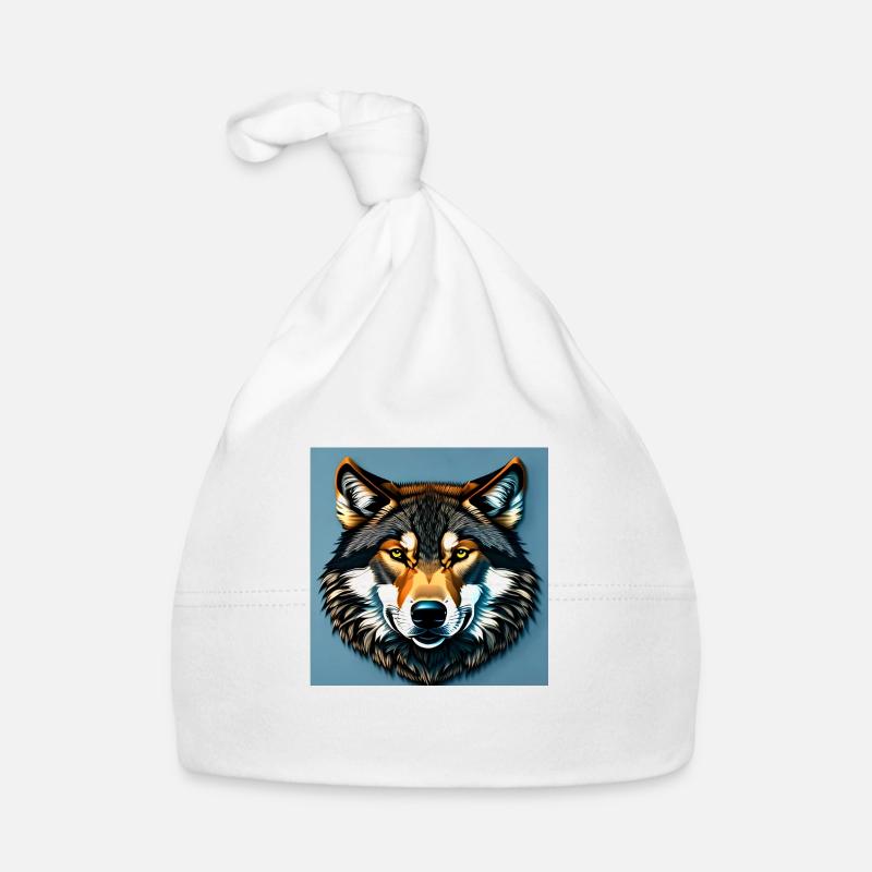Standard-Wolf-Porträt Baby Bio-Mütze