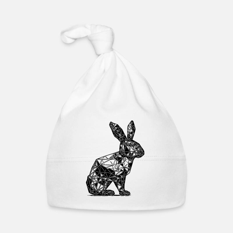 Geometric Lines Rabbit Rabbit Head Organic Baby Cap