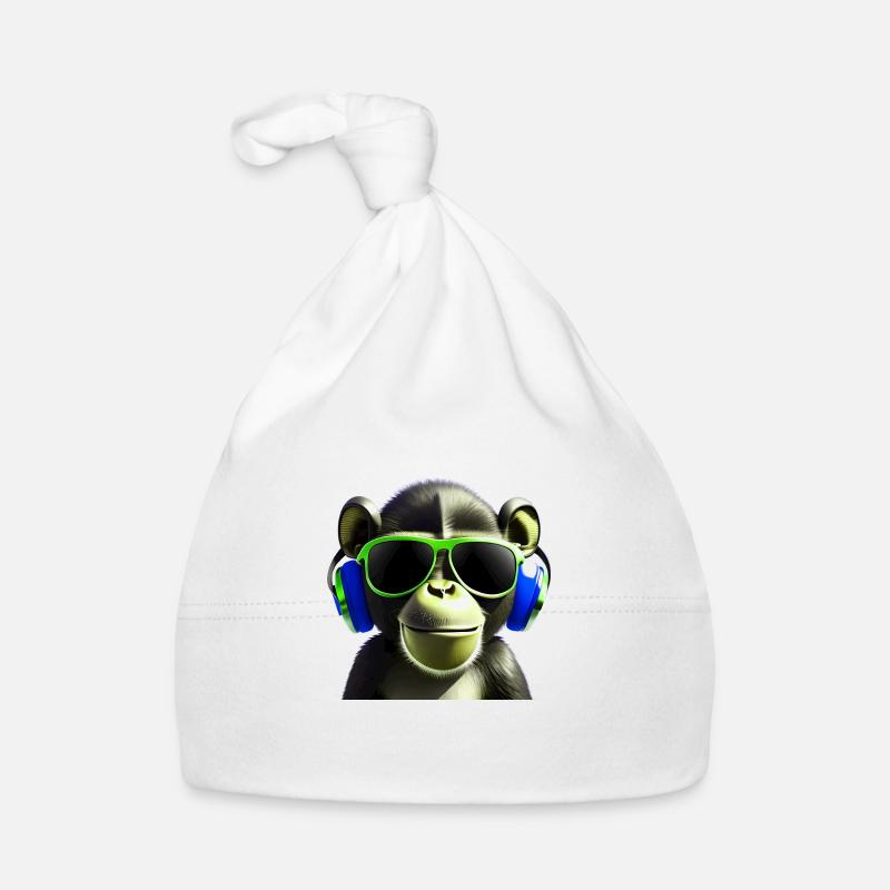 Cooler Affe mit Sonnenbrille Baby Bio-Mütze