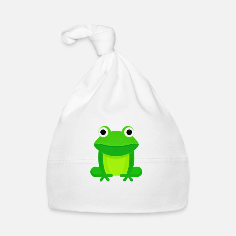 Icône de grenouille - Bonnet bio Bébé - blanc