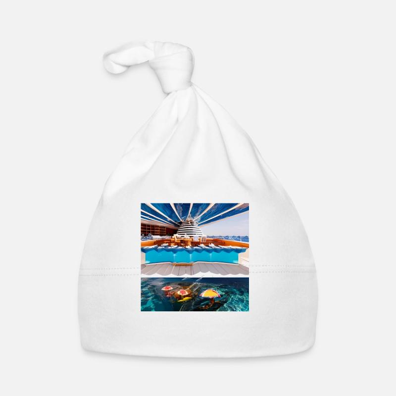 Vacances à la mer - Bonnet bio Bébé - blanc
