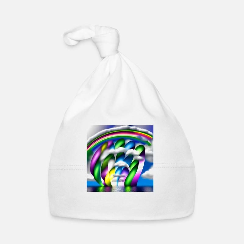 Regenbogen in Wolken Baby Bio-Mütze