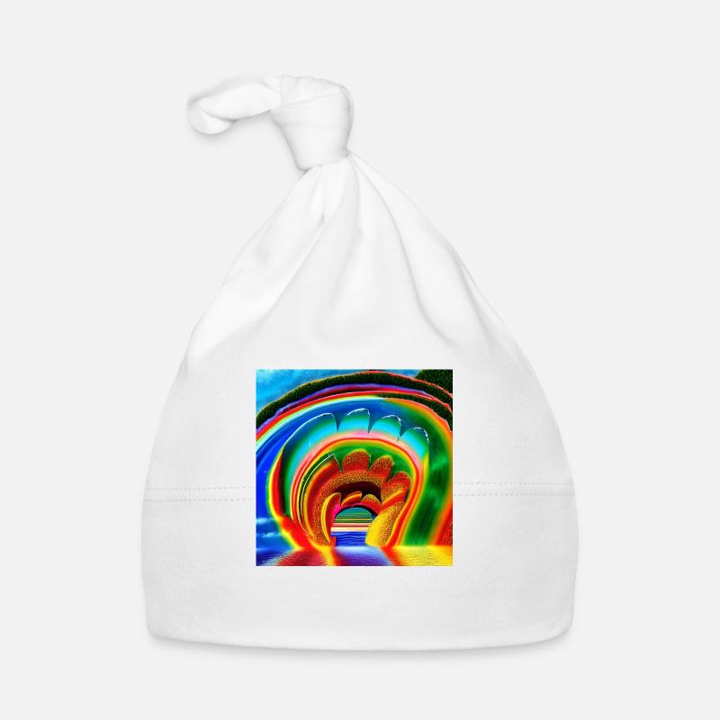 Journée ensoleillée arc-en-ciel - Bonnet bio Bébé - blanc
