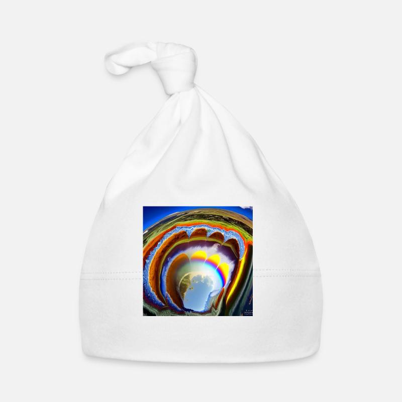 Arc-en-ciel avec le soleil d’en haut Bonnet bio Bébé