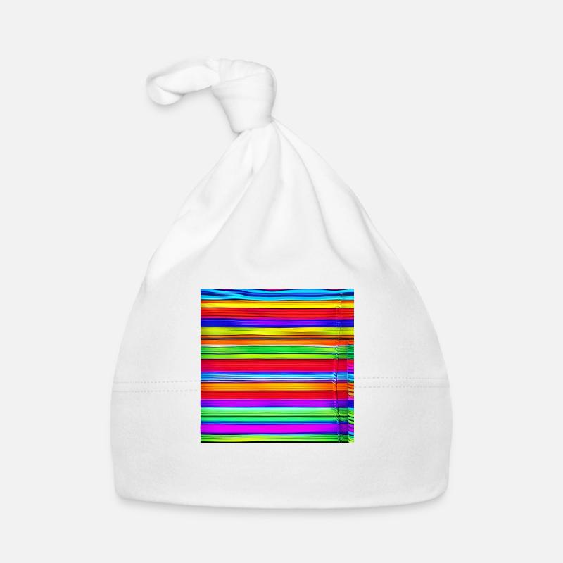 horizontal thin strips of crazy colors Organic Baby Cap