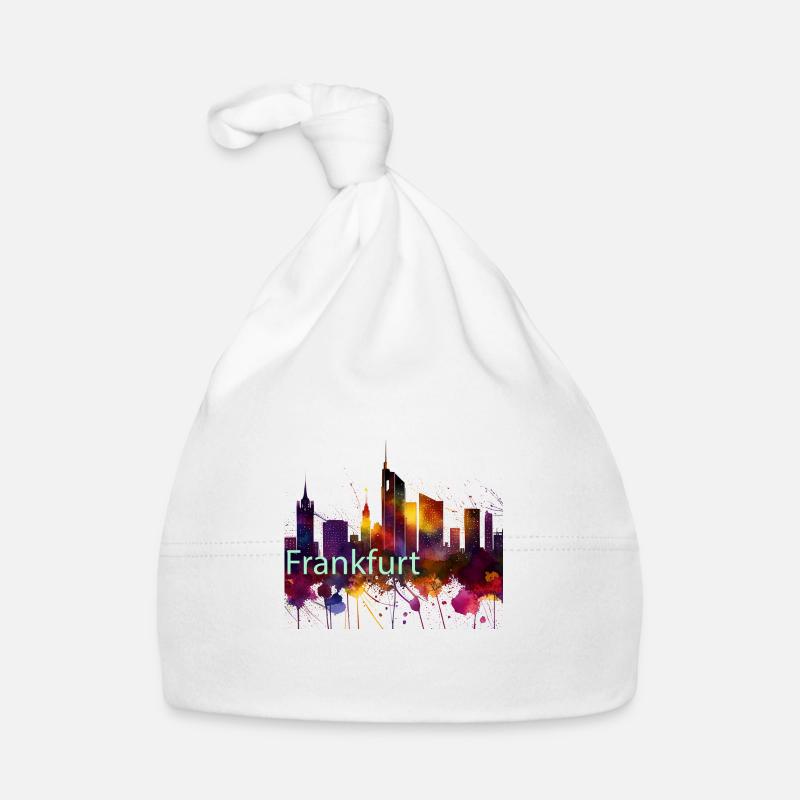 frankfurt skyline - Baby Bio-Mütze - Weiß
