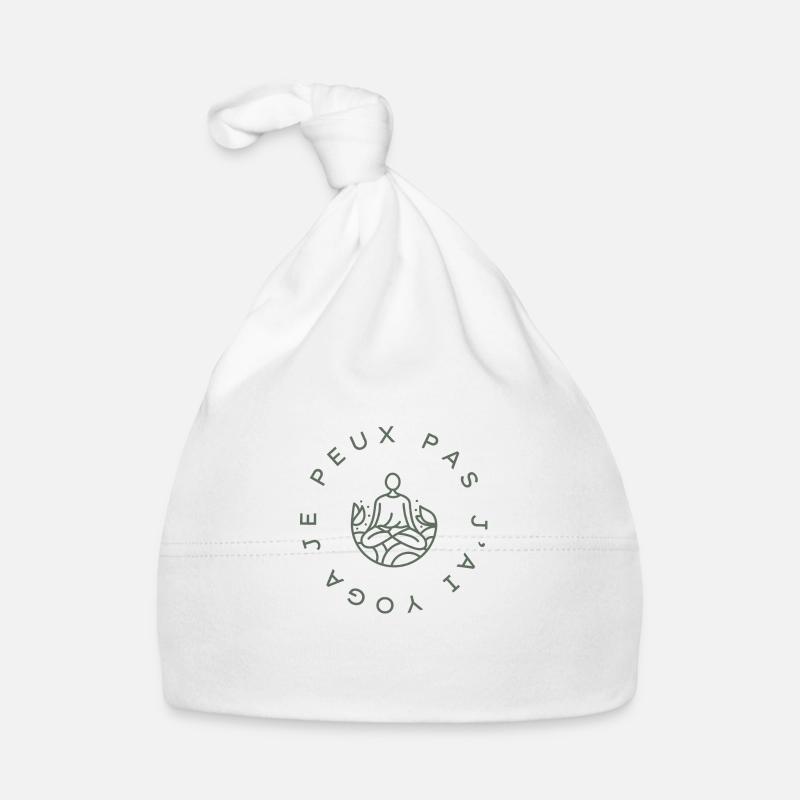 Je peux pas j'ai yoga - Bonnet bio Bébé - blanc