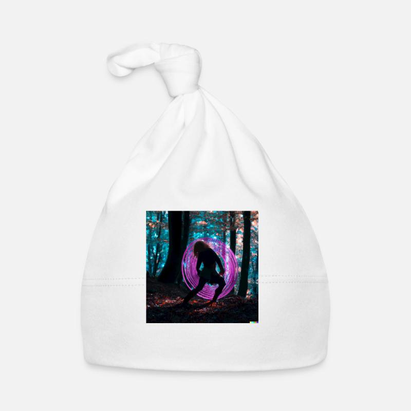 Danse de la forêt - Bonnet bio Bébé - blanc