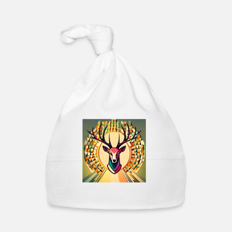 Pop-Art-Hirsch Hirsch-Design Farbenfroher Hirsch Baby Bio-Mütze