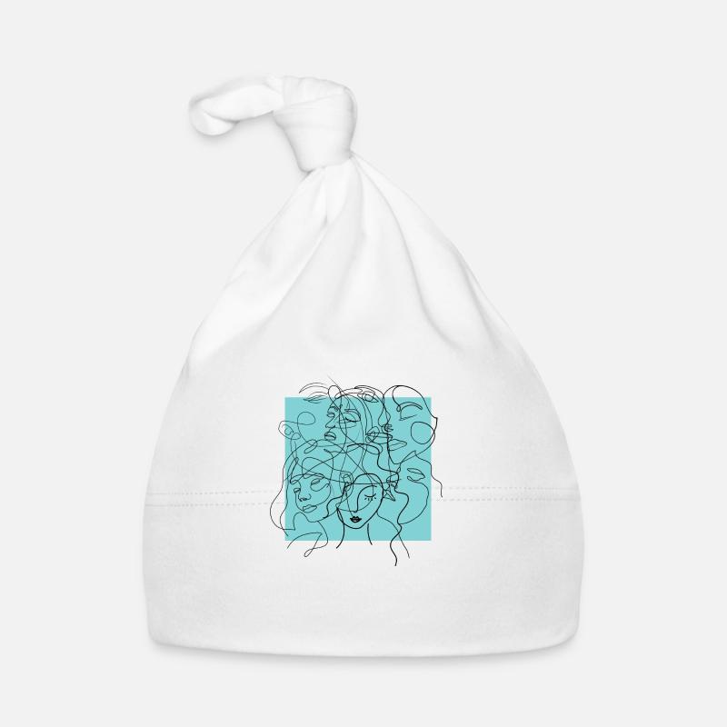 Gesichtslinie blau Baby Bio-Mütze