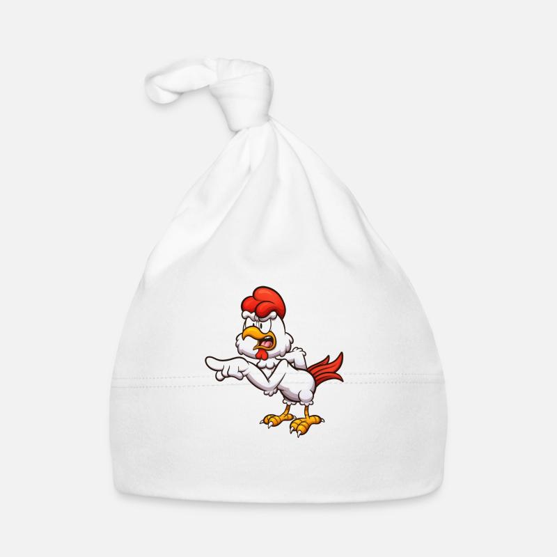 Poulet de dessin animé avec attitude Bonnet bio Bébé