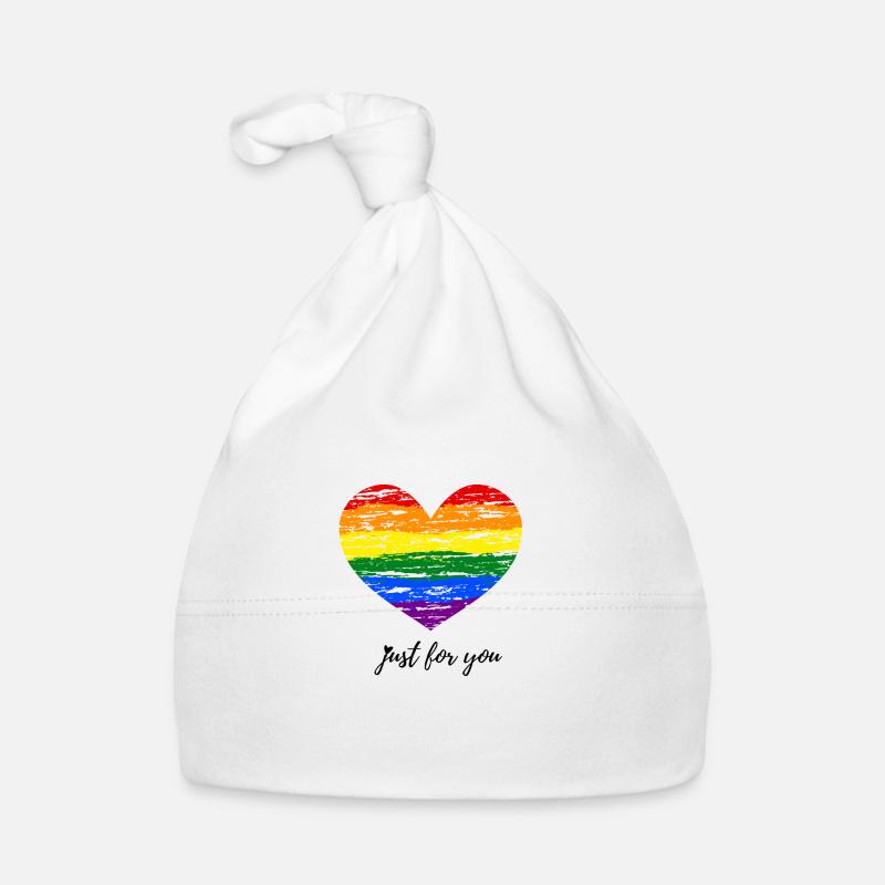 Pride Heart Rainbow Colors LGBT juste pour vous Bonnet bio Bébé