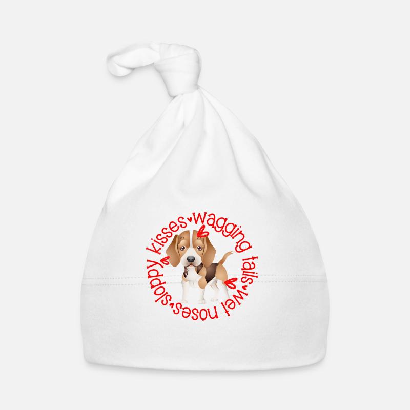 Cute Beagle, sloppy kisses Organic Baby Cap