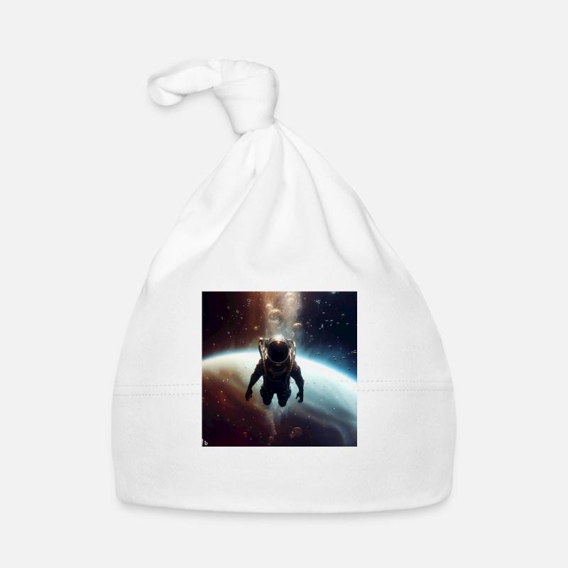 Astronaut in space Space Bubbles near ISS Organic Baby Cap