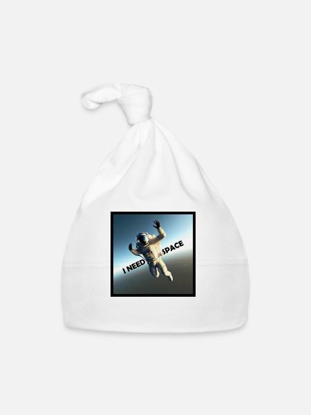 Astronaut I Need Space Lustig Funny - Organic Baby Cap - white - Front