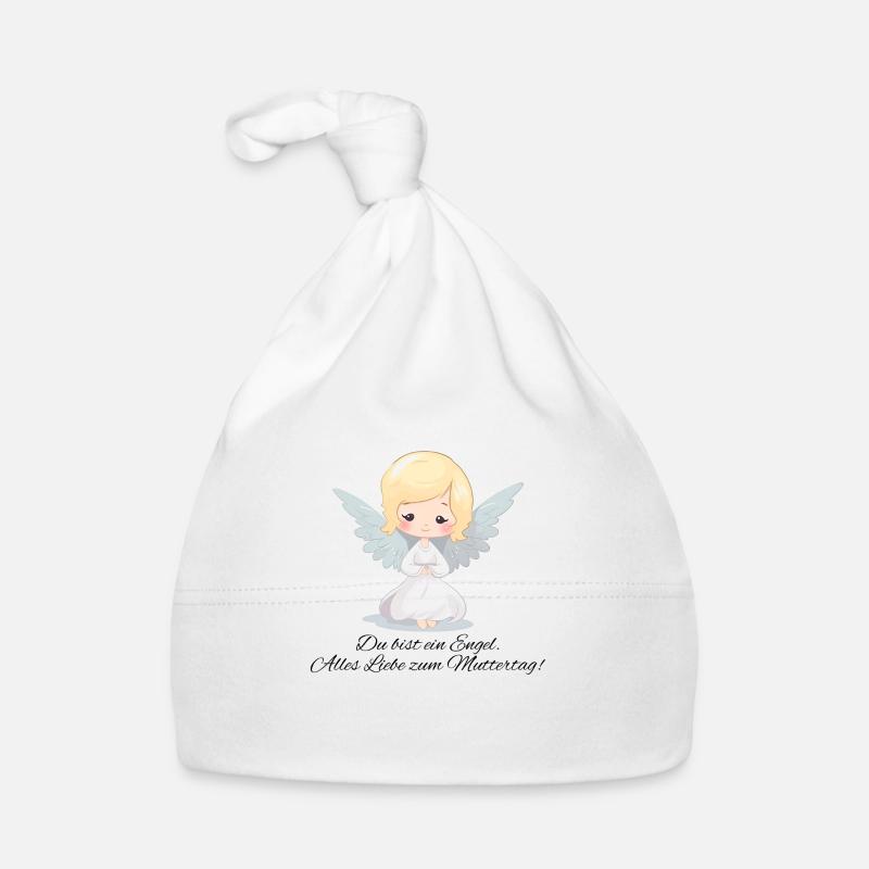 Du bist ein Engel spruch - Muttertags Geschenk Baby Bio-Mütze