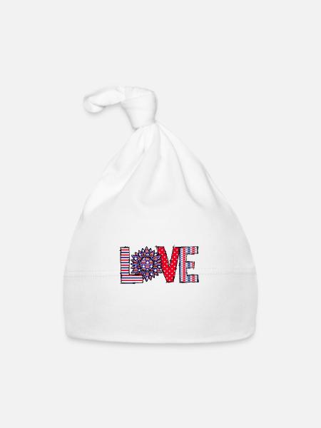 Liebe braucht die Welt #Love - Baby Bio-Mütze - Weiß - Vorne