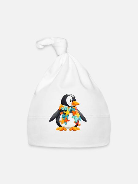 Penguin Baby - Organic Baby Cap - white - Front