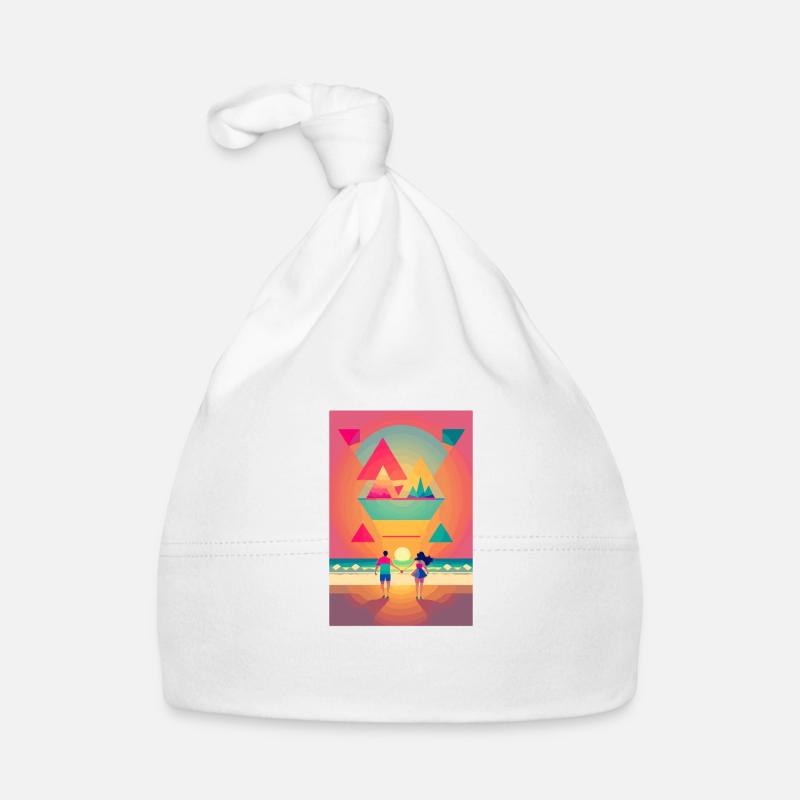 Sunset Romance - Organic Baby Cap - white