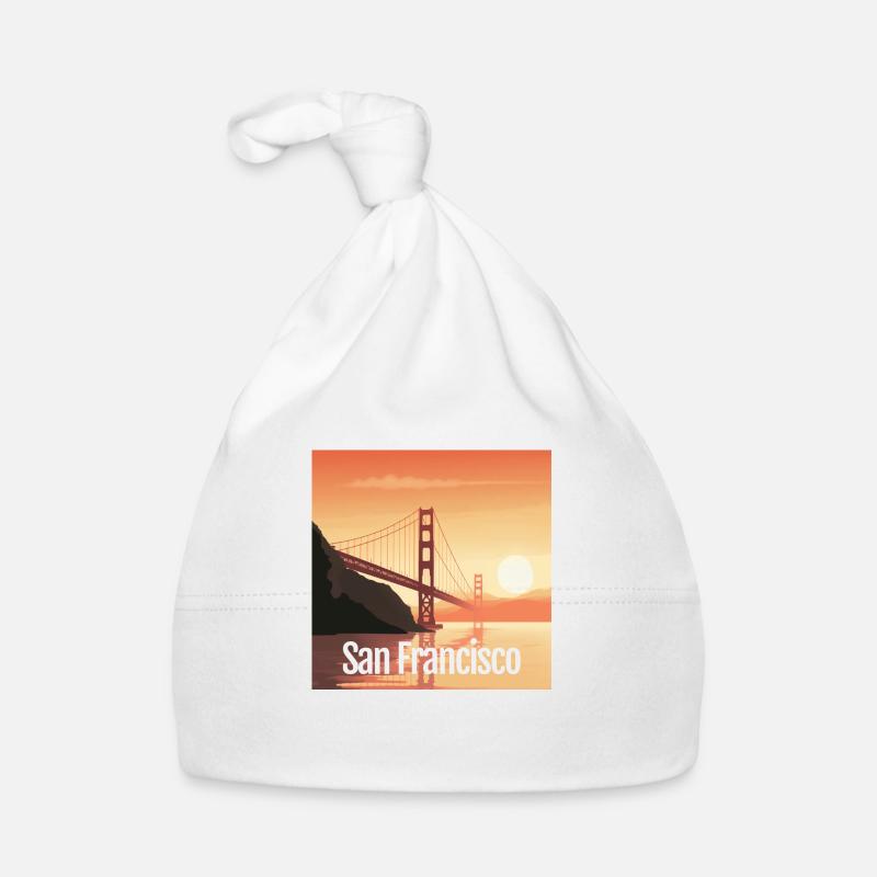 Golden Gate Bridge - San Francisco - Square Organic Baby Cap