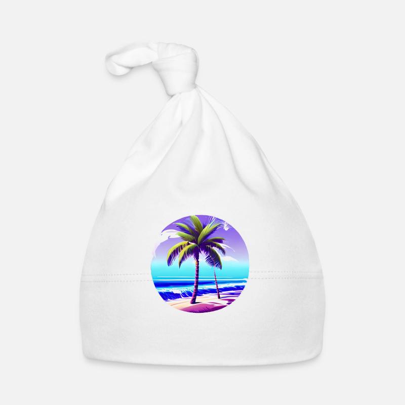 Palm Island Summer Holiday Beach Sun Palm Tree Bonnet bio Bébé