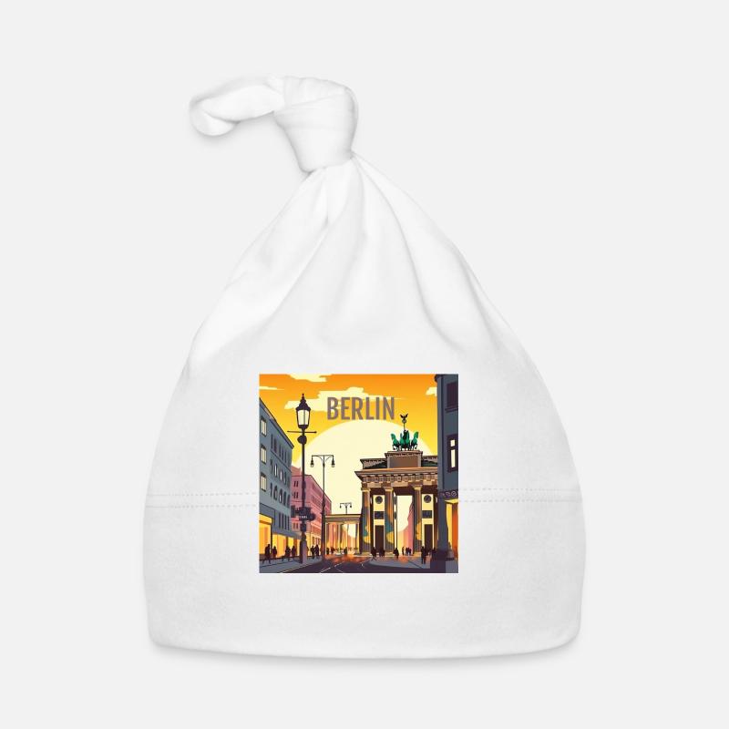 Berlin at sunset - Organic Baby Cap - white