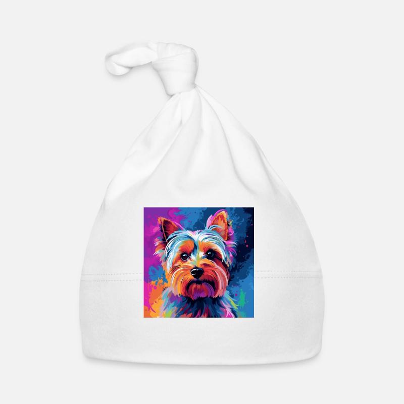 Yorkshire Terrier Pop Art Bonnet bio Bébé