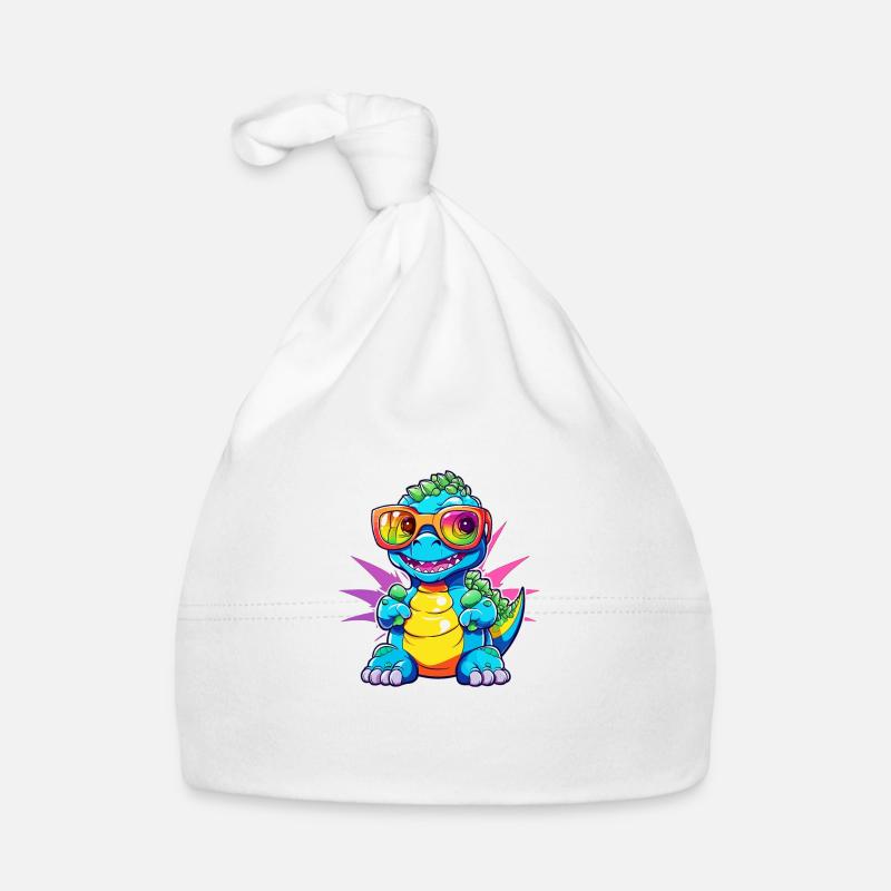 Cool kid Dino - Organic Baby Cap - white